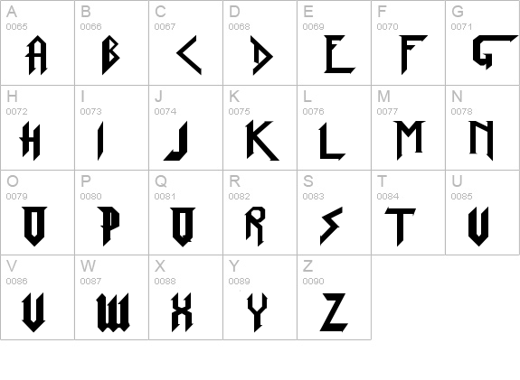 Pure evil 2 uppercase A-Z preview