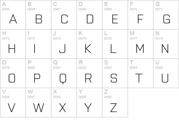 Purista Light uppercase A-Z preview