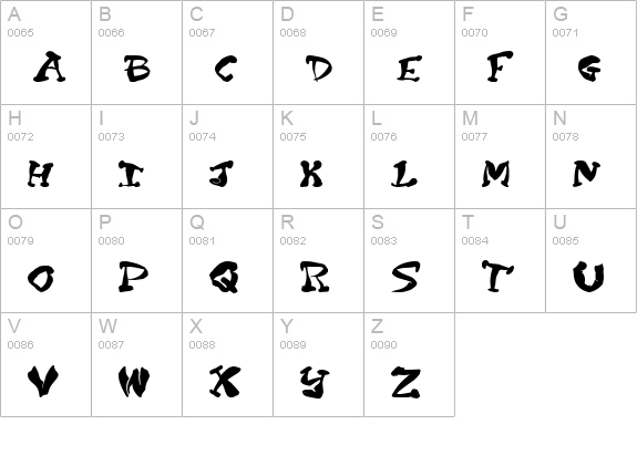 Purple Tentacle PD uppercase A-Z preview