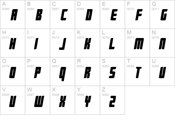 Push Black uppercase A-Z preview