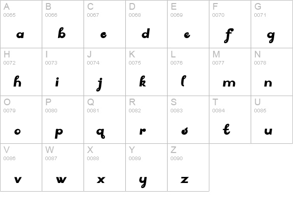 Pussy-ExtraSloped uppercase A-Z preview