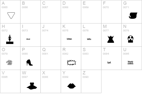 PussyGalore uppercase A-Z preview