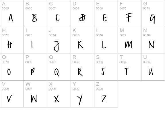 PuterNana uppercase A-Z preview