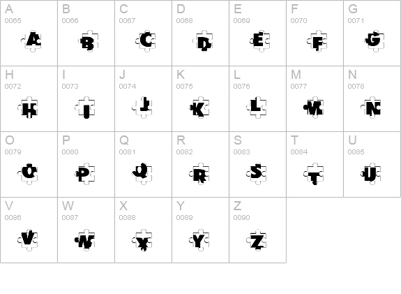 Puzzle Pieces uppercase A-Z preview