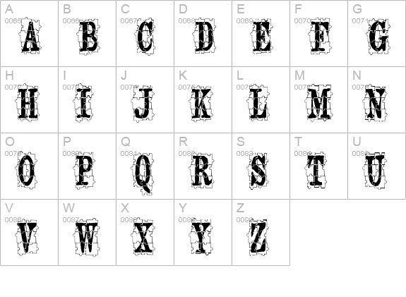 puzzleface uppercase A-Z preview