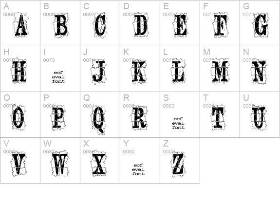 puzzleface (eval) uppercase A-Z preview