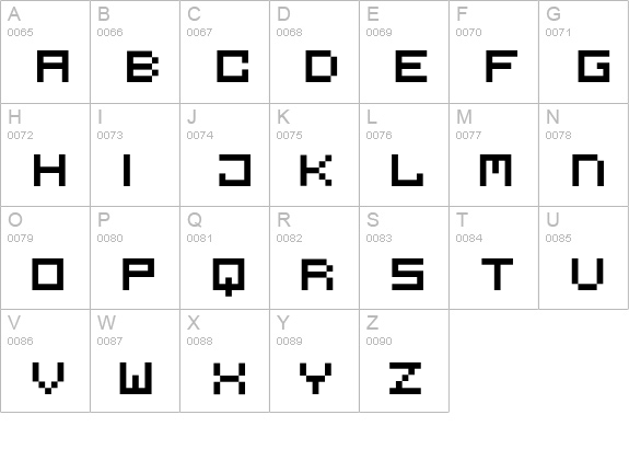 Pxl-Regular uppercase A-Z preview