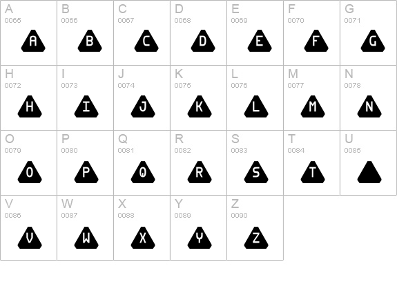 Pyrabet uppercase A-Z preview