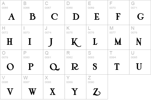 Pyriform Tones NF uppercase A-Z preview