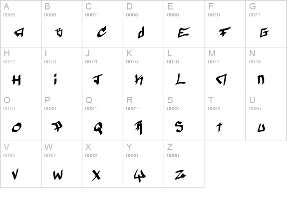 Pyromane uppercase A-Z preview