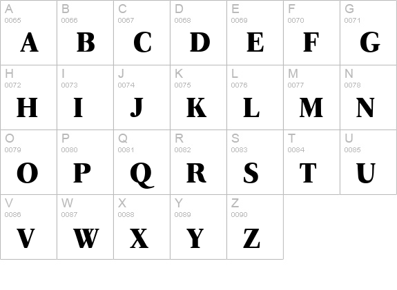 Q650-Roman-Bold uppercase A-Z preview