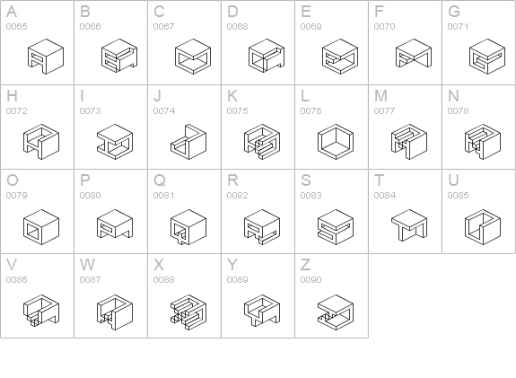 Qbicle 1 BRK uppercase A-Z preview