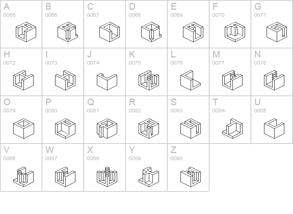 Qbicle 3 BRK uppercase A-Z preview