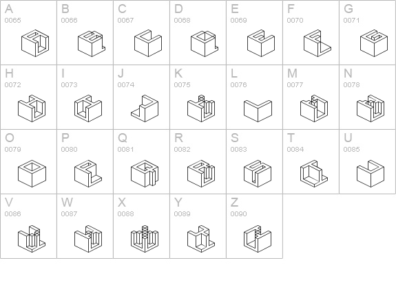 Qbicle 4 BRK uppercase A-Z preview