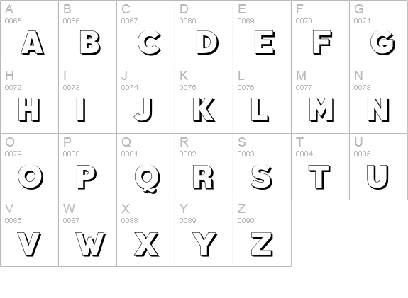 Qebab Shadow FFP uppercase A-Z preview