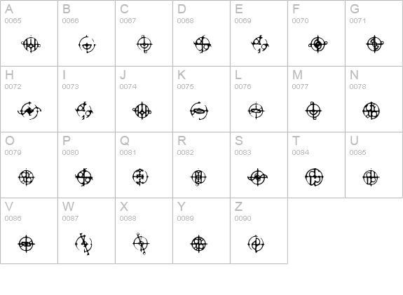 Qestir-Dingbat uppercase A-Z preview