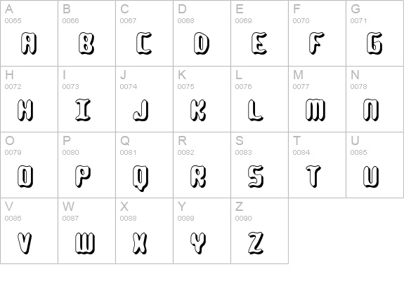 Qlumpy Shadow BRK uppercase A-Z preview