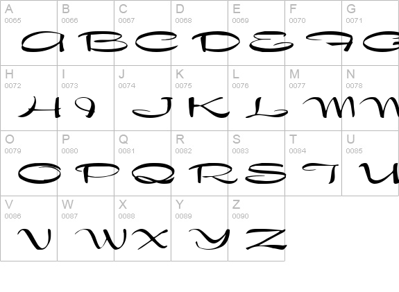 QTArabian Regular uppercase A-Z preview