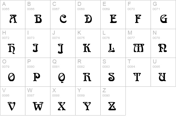 QTArnieB Regular uppercase A-Z preview