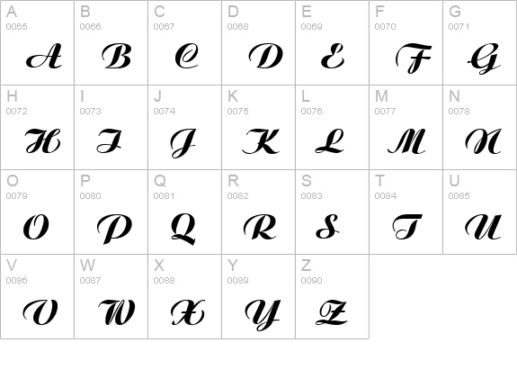 QTArtiston Regular uppercase A-Z preview