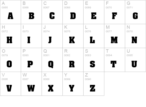 QTAtchen Regular uppercase A-Z preview