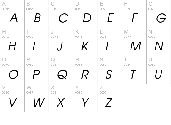 QTAvanti Italic uppercase A-Z preview