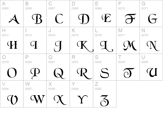 QTBlackForest Regular uppercase A-Z preview