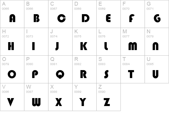 QTBlimpo Regular uppercase A-Z preview
