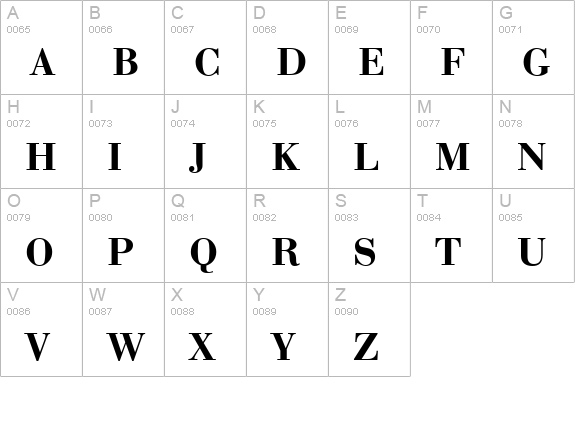 QTBodini Bold uppercase A-Z preview
