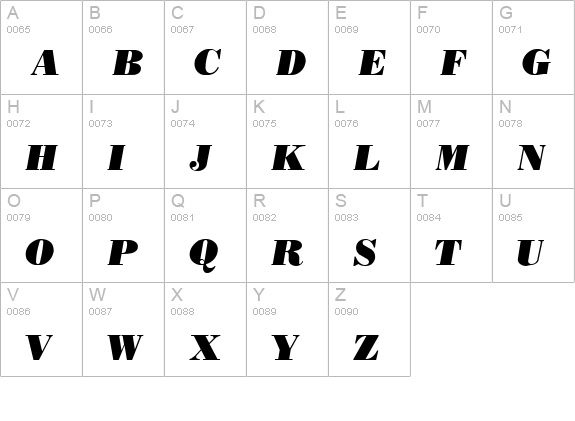 QTBodiniPoster Italic uppercase A-Z preview