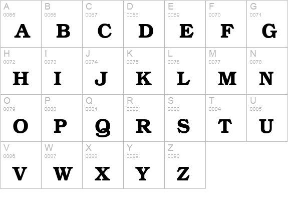 QTBookmann Bold uppercase A-Z preview