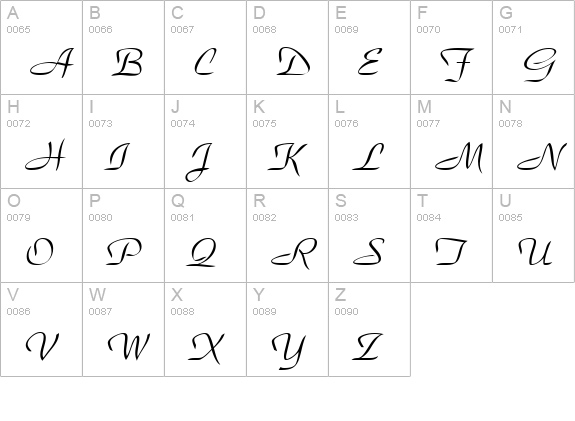 QTBoulevard Regular uppercase A-Z preview