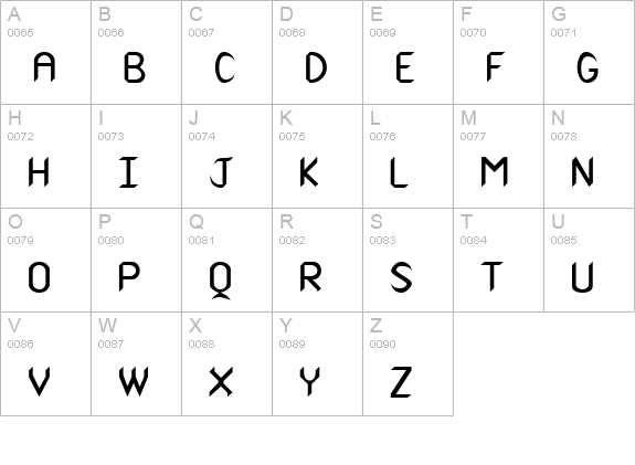 QTCanaithtype Regular uppercase A-Z preview