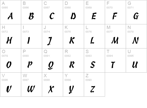 QTCascadetype Regular uppercase A-Z preview
