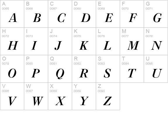 QTCaslan Bold Italic uppercase A-Z preview