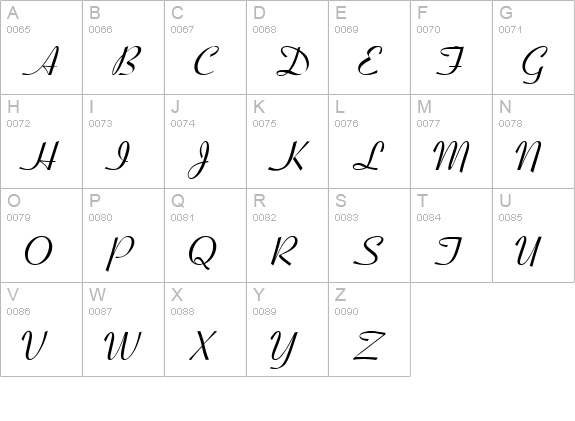 QTCoronation Regular uppercase A-Z preview