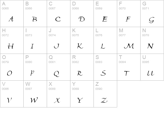 QTFlorencia Regular uppercase A-Z preview
