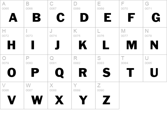 QTFrankHeavy Regular uppercase A-Z preview