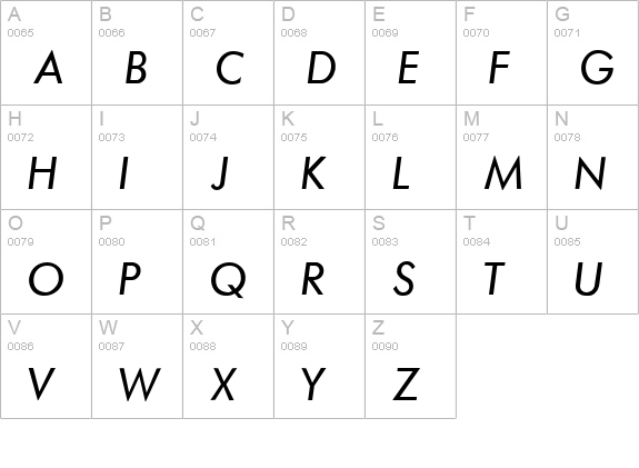 QTFuture Italic uppercase A-Z preview