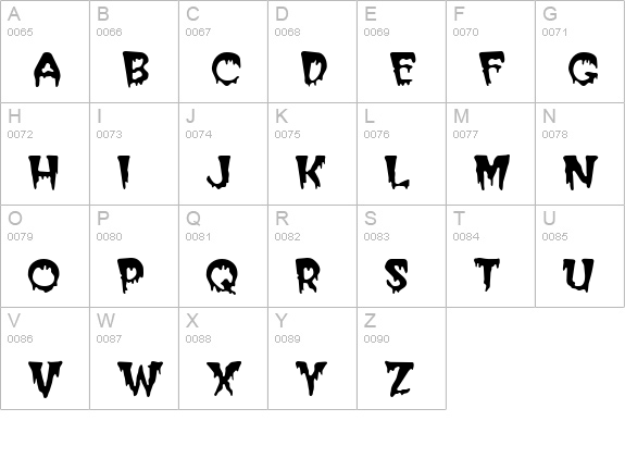 QTGhoulFace Regular uppercase A-Z preview