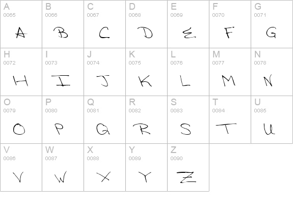 QTHandwriting Regular uppercase A-Z preview