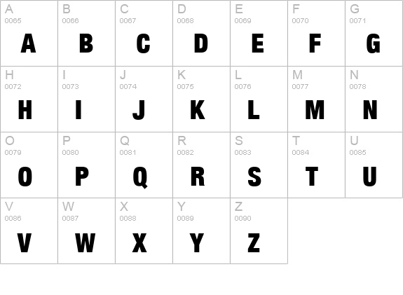 QTHelvetCnd-Black Regular uppercase A-Z preview
