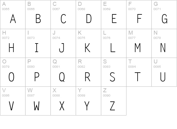 QTLetterGoth Regular uppercase A-Z preview