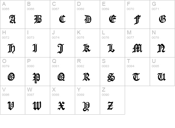 QTLondonScroll Regular uppercase A-Z preview