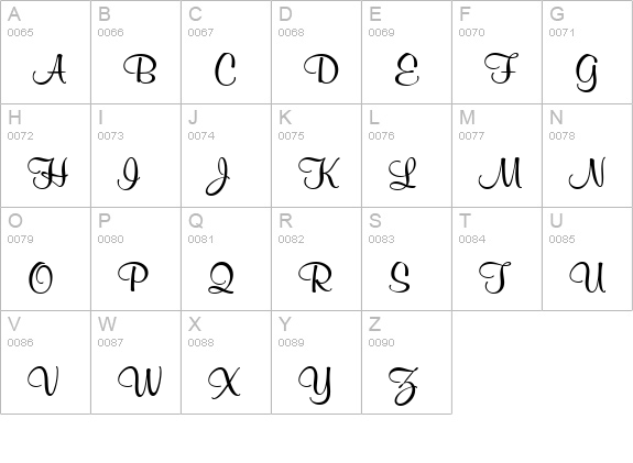 QTMerryScript Regular uppercase A-Z preview