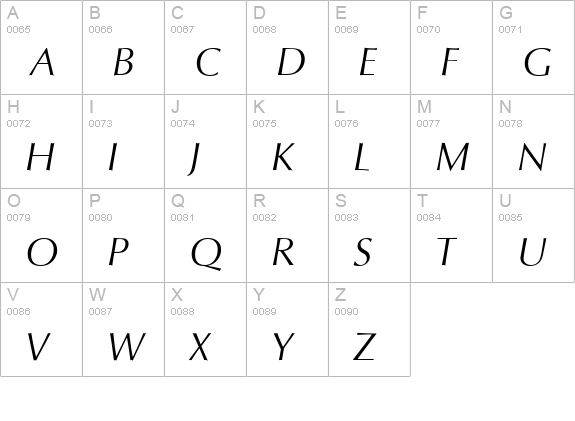 QTOptimum Italic uppercase A-Z preview