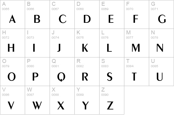 QTPeignoir Regular uppercase A-Z preview