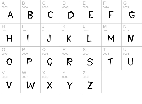 QTPiltdown Regular uppercase A-Z preview