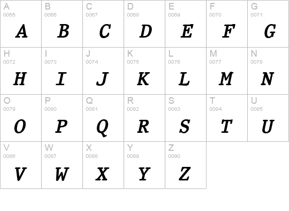 QTPristine Bold Italic uppercase A-Z preview