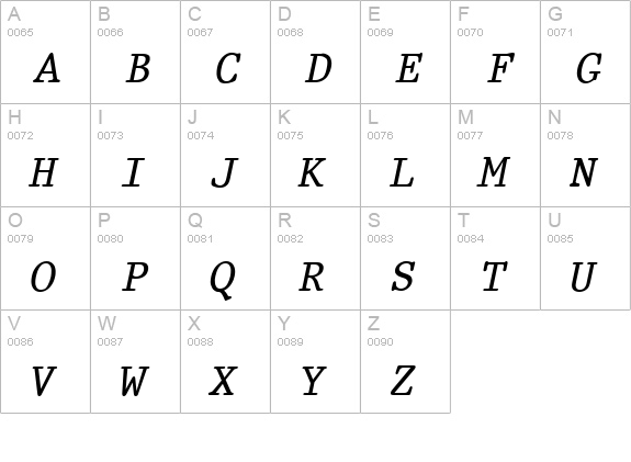 QTPristine Italic uppercase A-Z preview